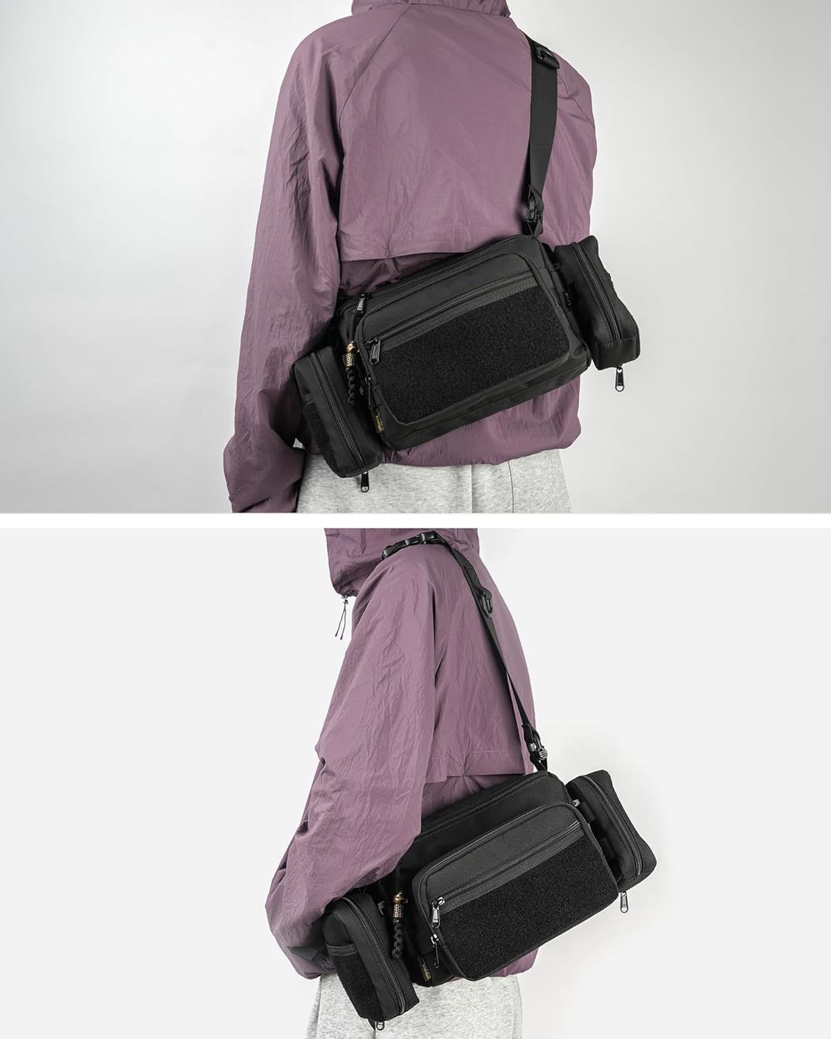 VIPERADE CHW3 Tactical Molle Bag with 3 Detachable Pouch, EDC Pouch Organizer for Men, 4 in 1 Sling Shoulder Crossbody Bag - Image 5