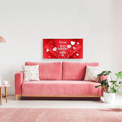 Miniatura 94 de Cartel de fondo personalizado para el día de San Valentín, decoración de San Valentín, letrero de vinilo con texto en inglés "Be My Valentine