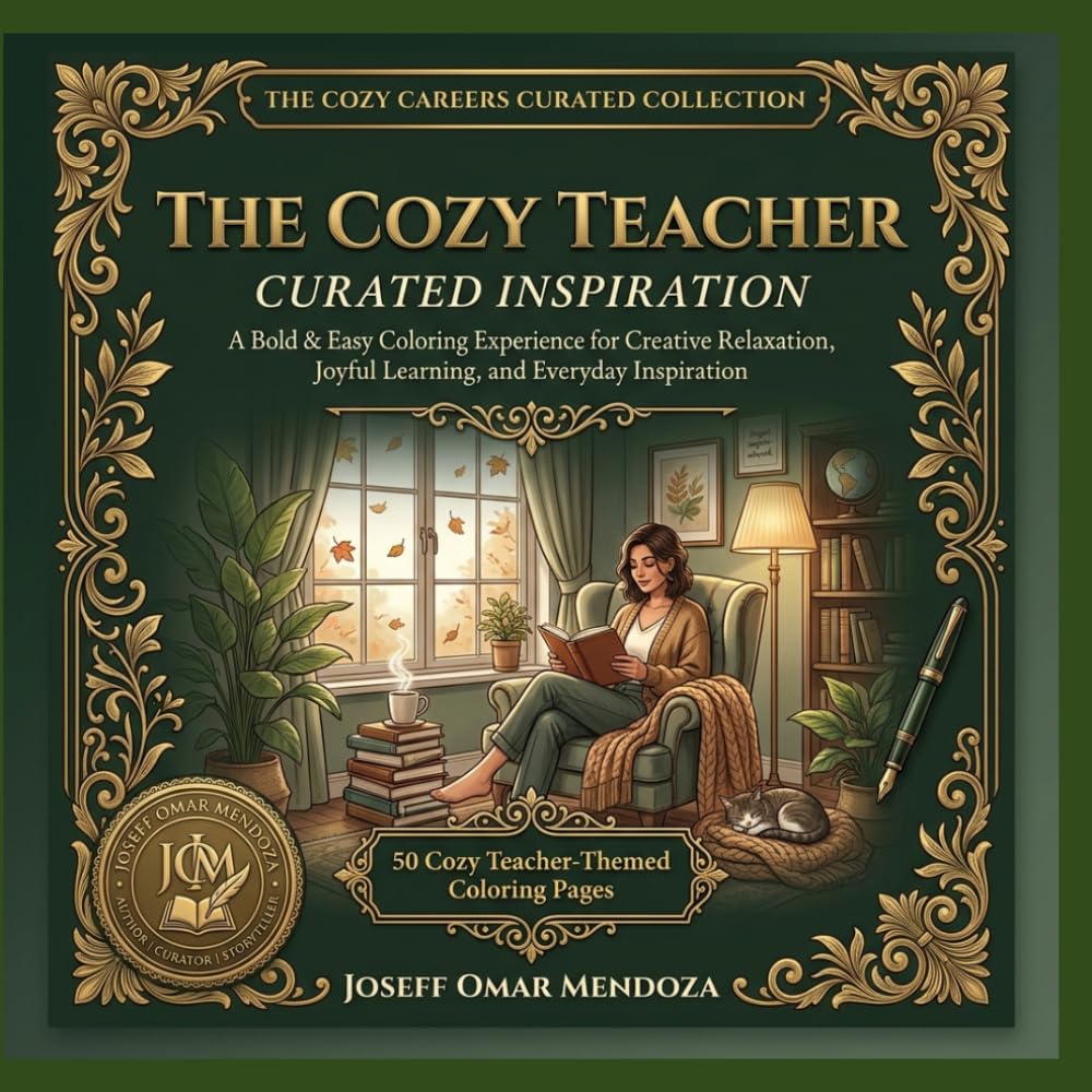 The Cozy Teacher: Curated Inspiration | Bold & Easy Coloring Book for Educators | Cozy Cottagecore Classroom Scenes, Stress Relief & Mindful Teacher ... Pages (The Cozy Careers Curated Collection)