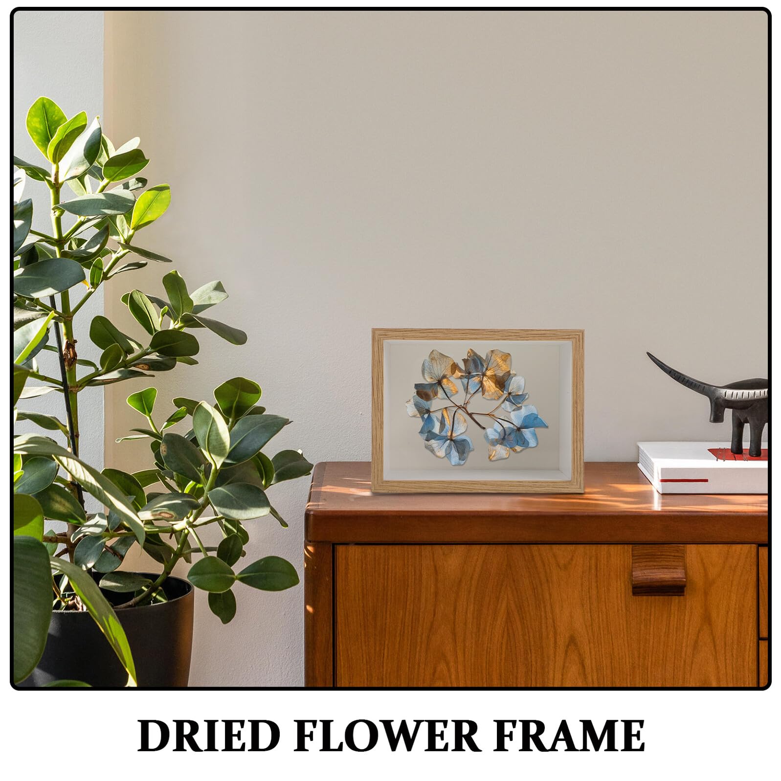 SHINEOFI Cornice Tridimensionale con Pannello Scorrevole in Mdf e Acrilico per Esposizione di Fiori Secchi e Oggetti Artigianali, per Decorazioni da e DIY