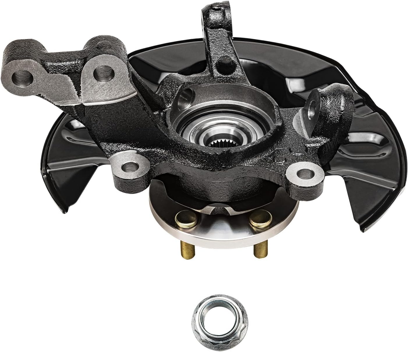 Detroit Axle - Front Steering Knuckles Rear Wheel Hub Bearings Assembly Replacement for 2003-2008 Toyota Corolla Non-ABS
