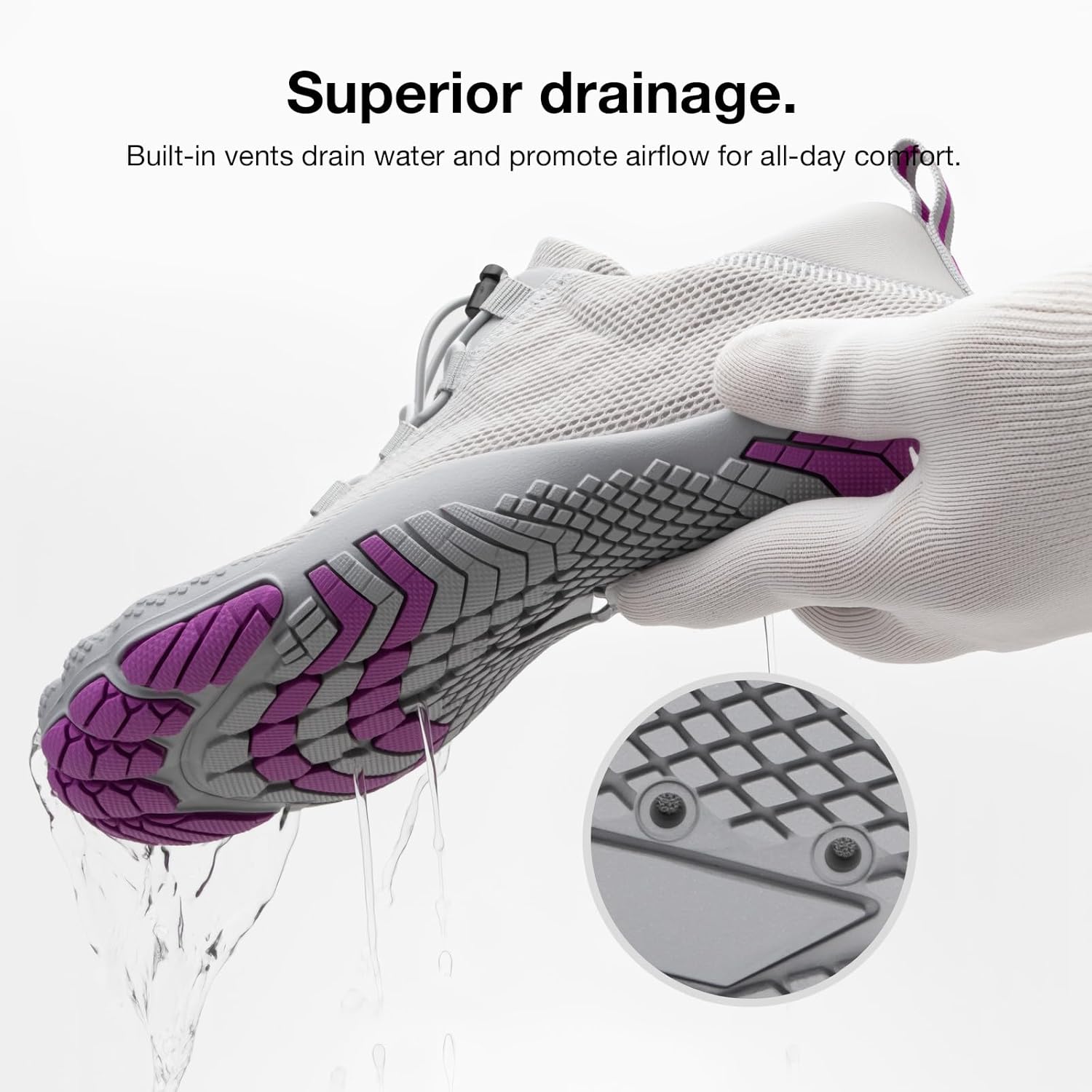 HIITAVE Barefoot Water Shoes for Women Slip On Beach Pool Shoes