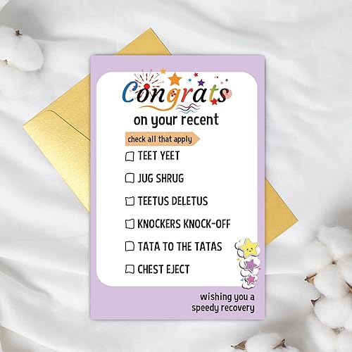 Miniatura 5 de Tarjeta de felicitación para cirugía superior para hombres y mujeres, divertida tarjeta de felicitación para amigos trans, tarjeta de recuperación