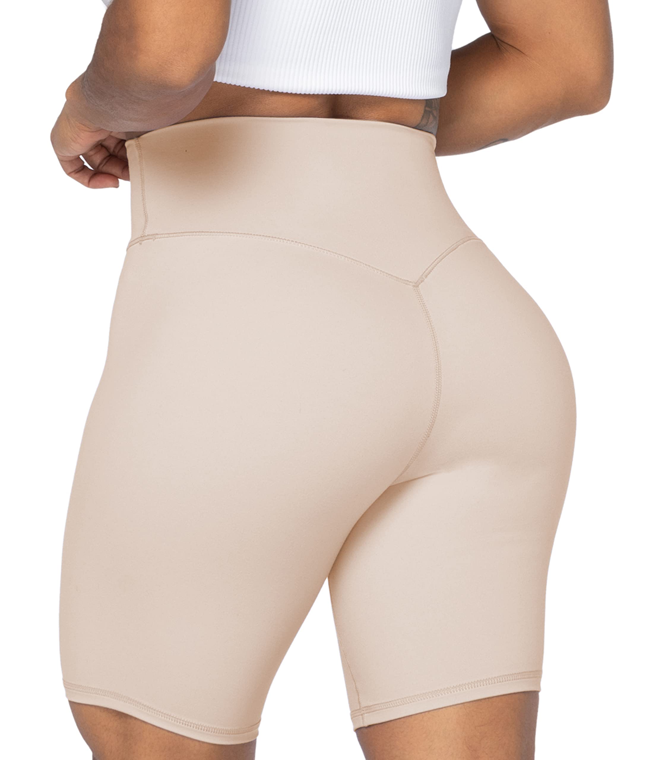 Sunzel No Front Seam High Waist Biker Shorts for Women, Squat Proof Yoga Workout Gym Bike Shorts