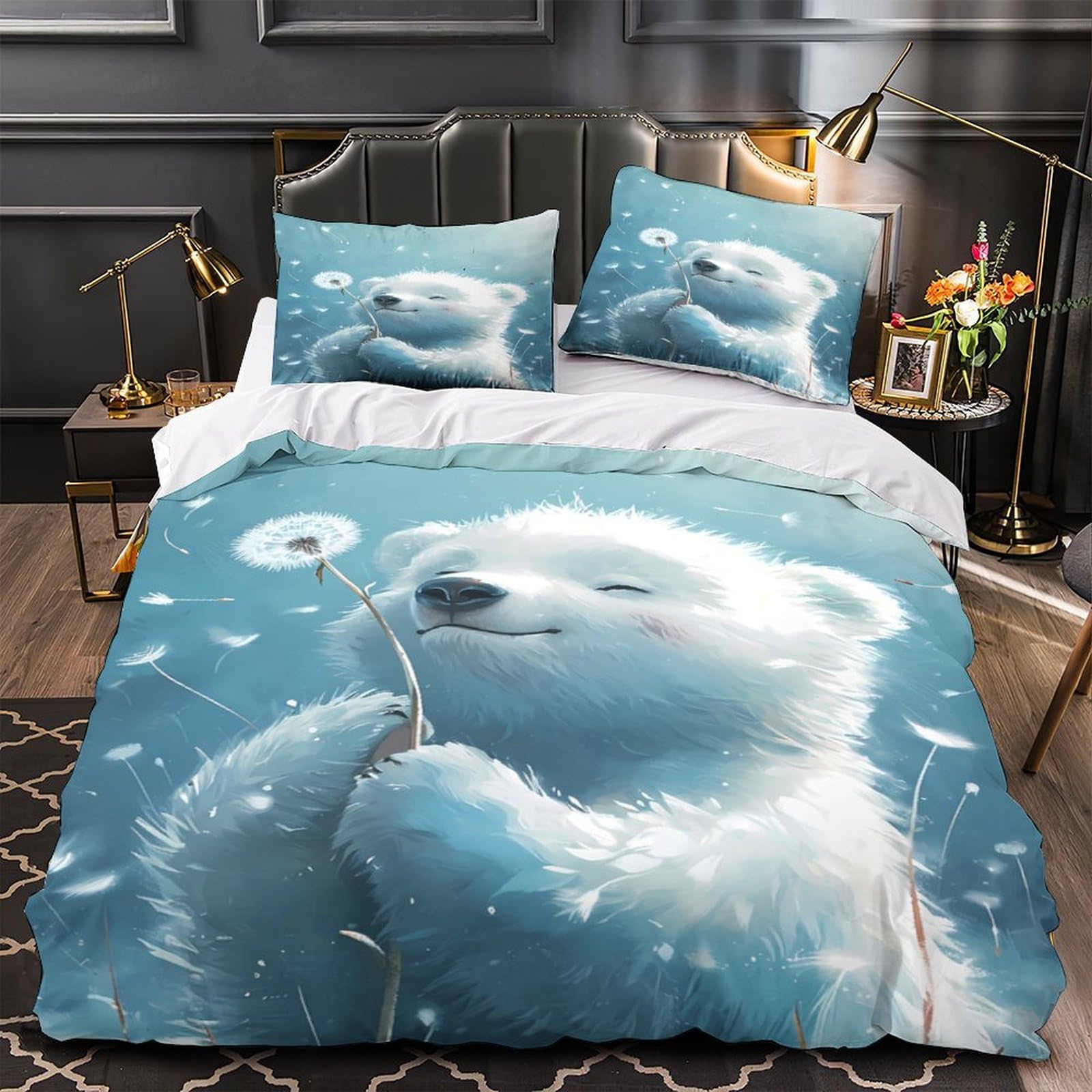 Housse de couette pingouin d'hiver pour une chambre chaleureuse