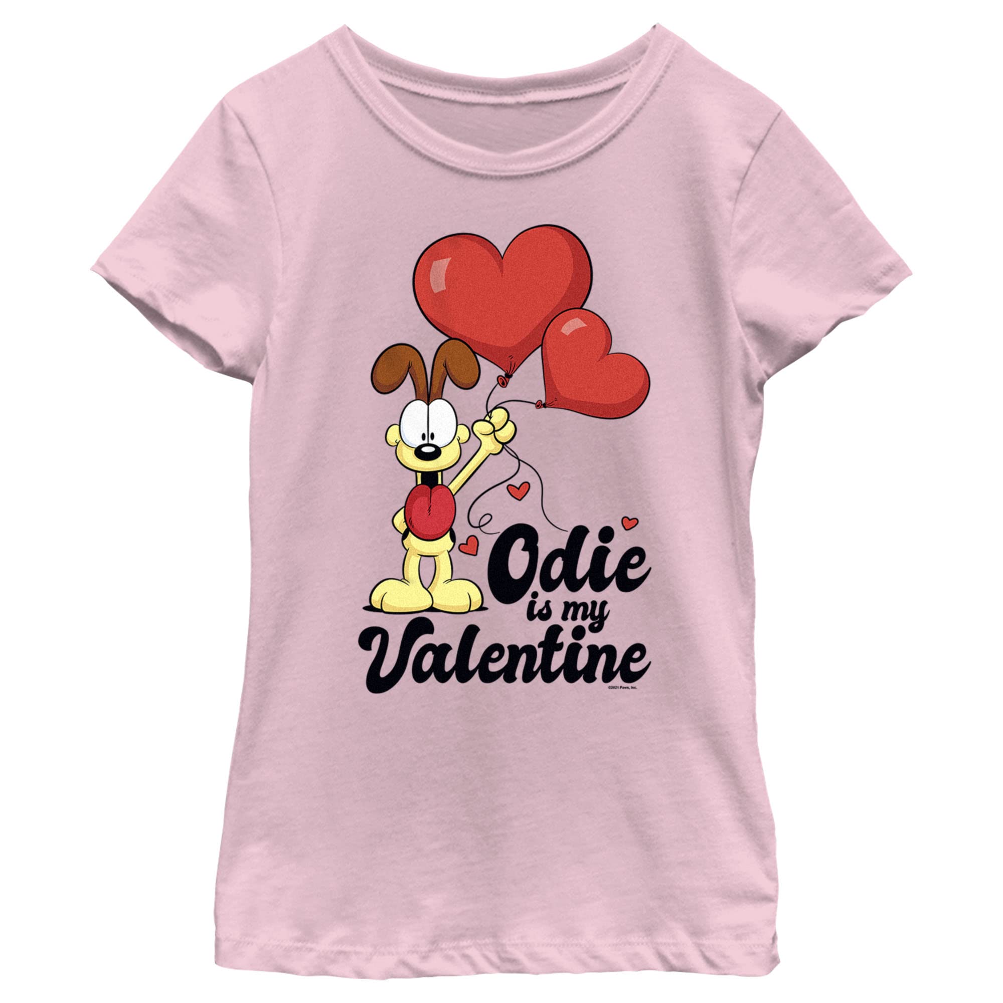 Fifth Sun Kids Garfield Doggie Valentine Girls Short Sleeve Tee Shirt