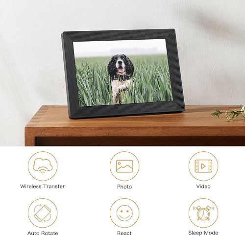 Miniatura 7 de Frameo - Marco de fotos digital WiFi de 10.1 pulgadas, pantalla táctil de 1280 x 800 IPS, marco de fotos digital de 16 GB, rotación automática,