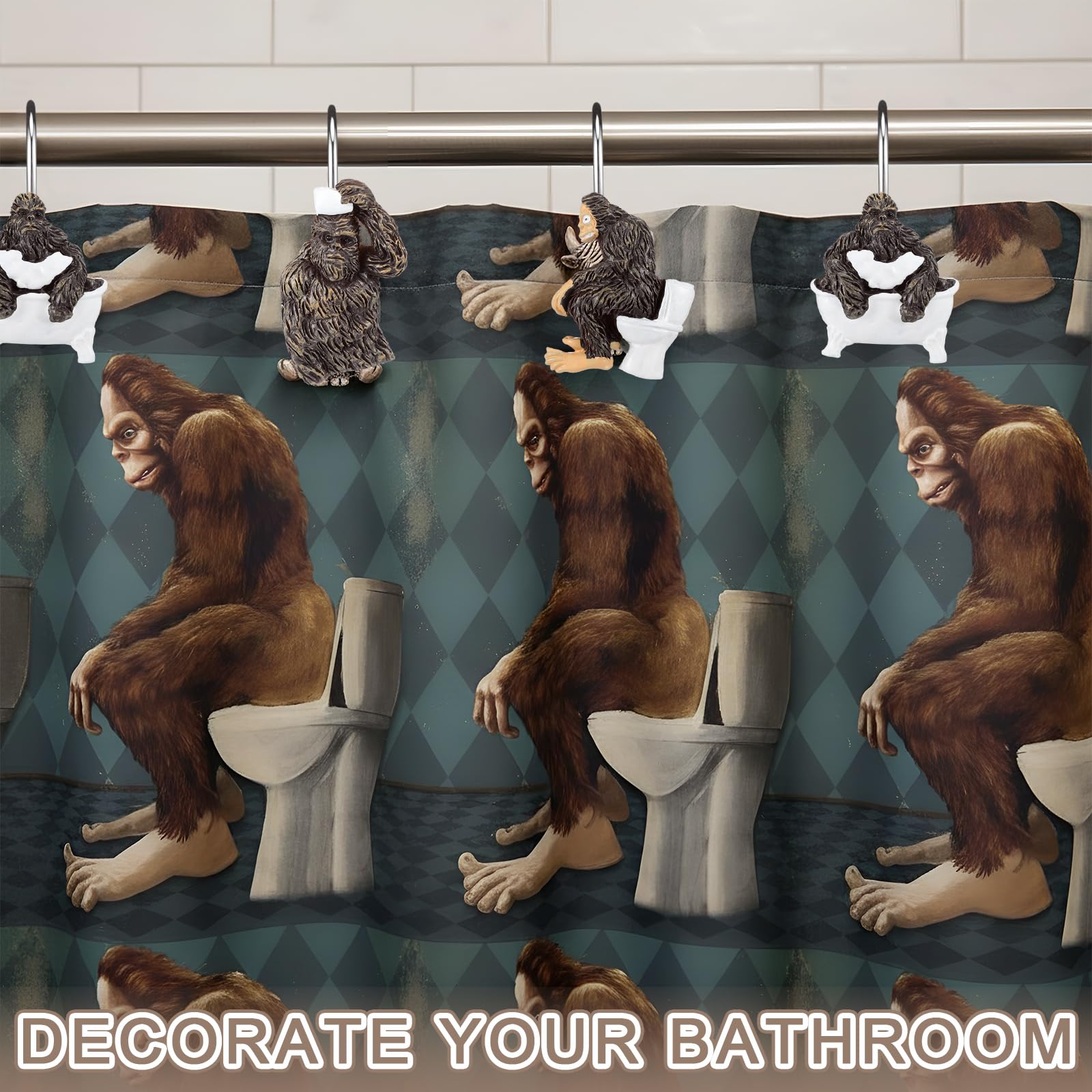 Bigfoot Shower Hooks - Rustic Bathroom Decor -6