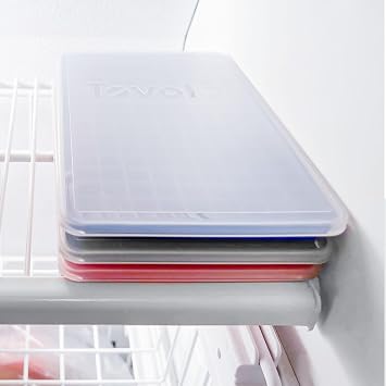 Tovolo Mini Ice Cube Tray with Lid Set of 3 Assorted Colors Small Ice Maker for Freezer, Silicone Mini Ice Cube Trays Square Nugget Ice Makes Tiny Cubes BPA Free Stackable Dishwasher Safe, Assorted