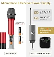TONOR TW630 Vezeték Nélküli Mikrofon Szett - UHF Dupla Fém Dinamikus Rendszer Tölthető Vevővel, Karaoke, Esküvő, Rendezvény, 60m Hatótáv 6
