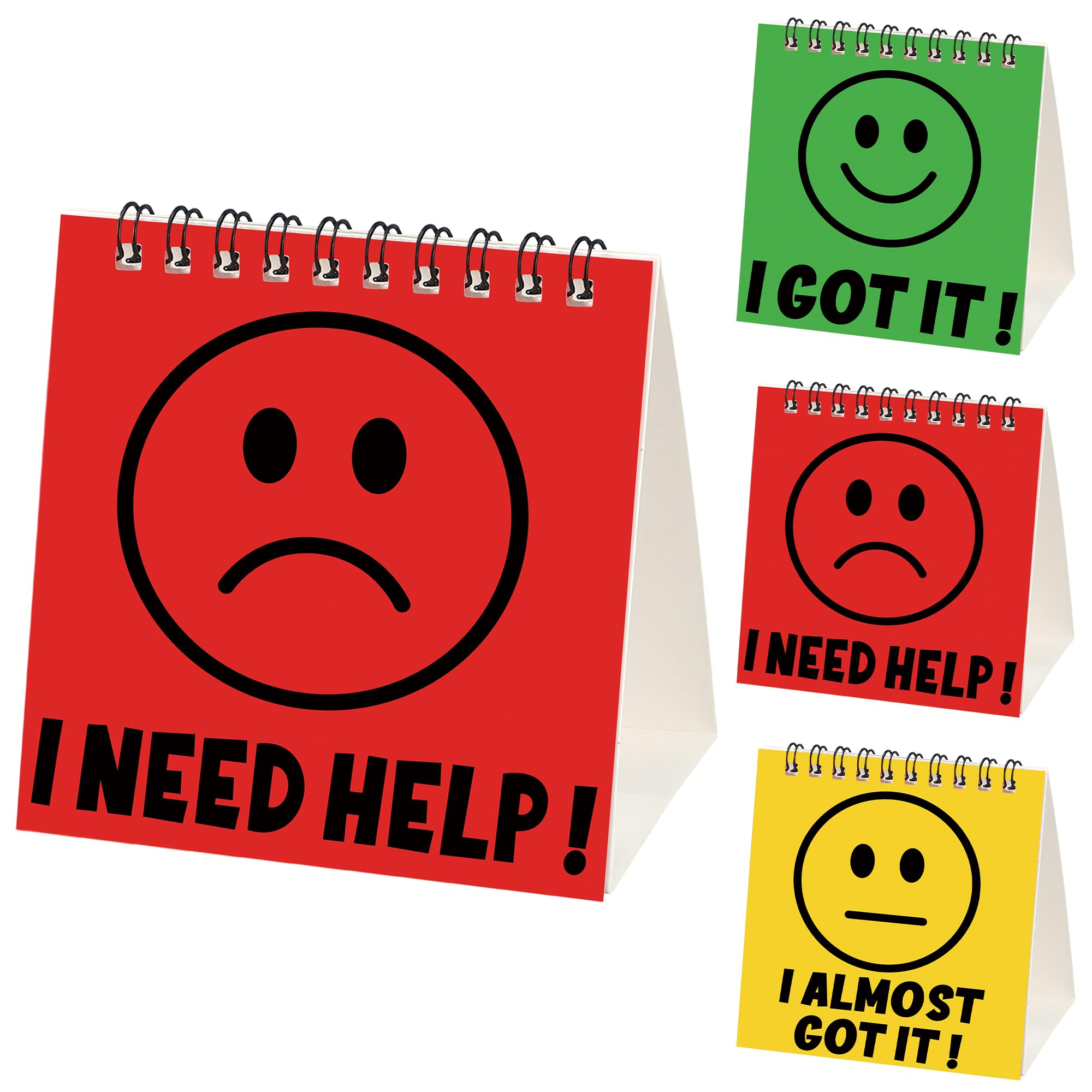 24 PCS I Need Help Mini Flip Chart Signs Classroom Management Tools for Teachers Interaction and Behavior Self-Assessment Cards for Students Educational Learning Activities School Supplies