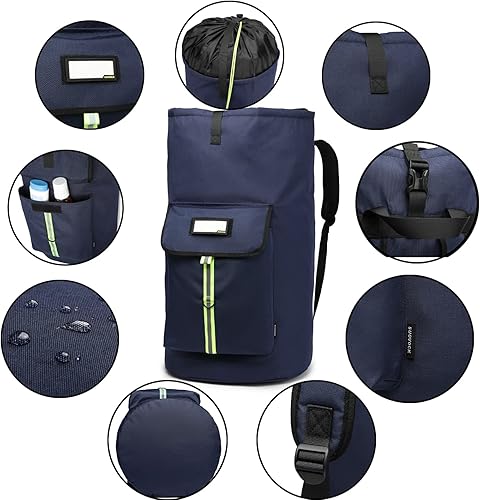 Miniatura 3 de SUOVOCK Bolsa de lavandería, bolsas de lavandería extra grandes y resistentes, mochila de lavandería para estudiantes universitarios, cierre de