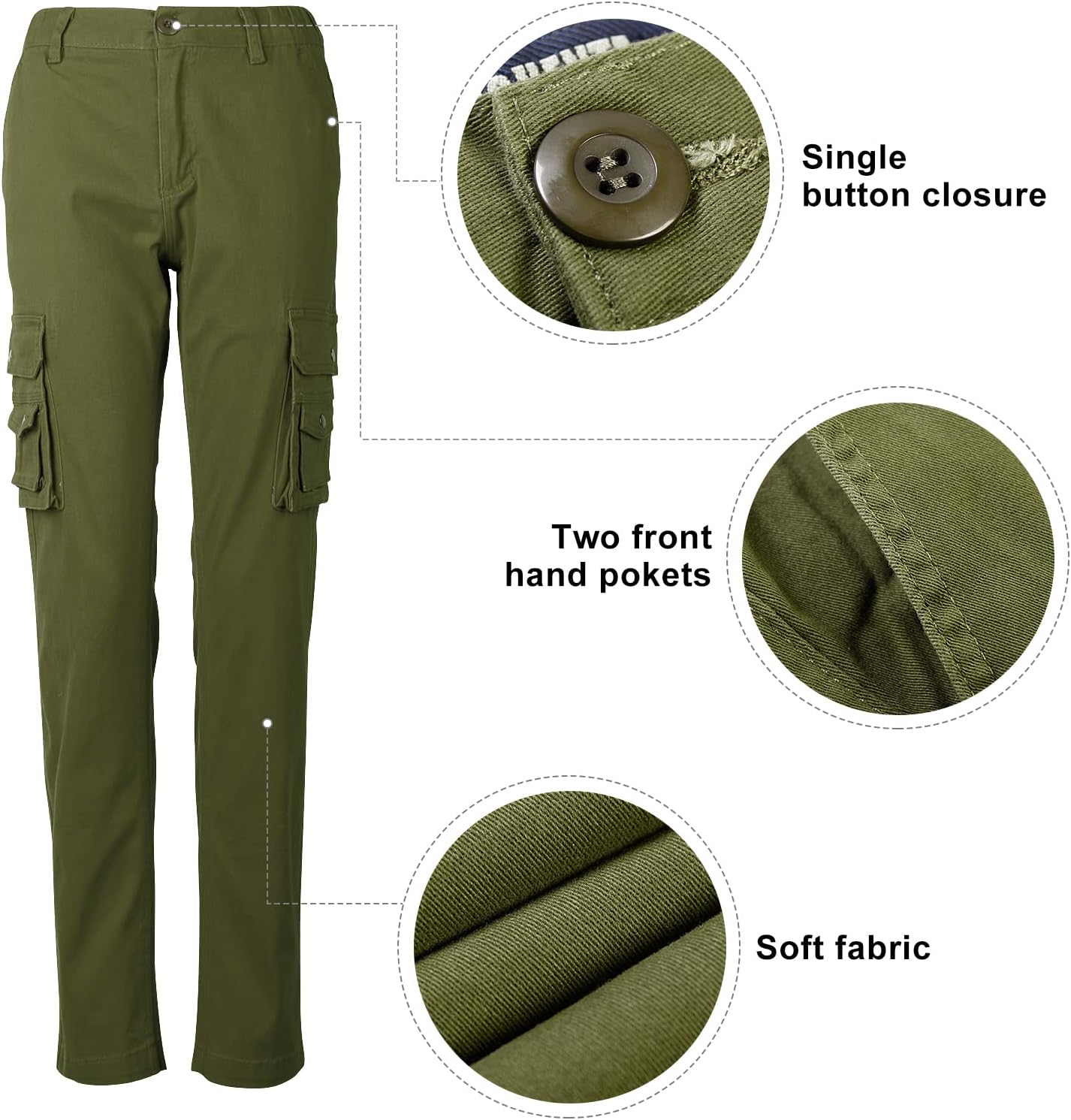 Womens Cargo Pants with Pockets Outdoor Casual Ripstop Camo Tactical Combat Work Pants