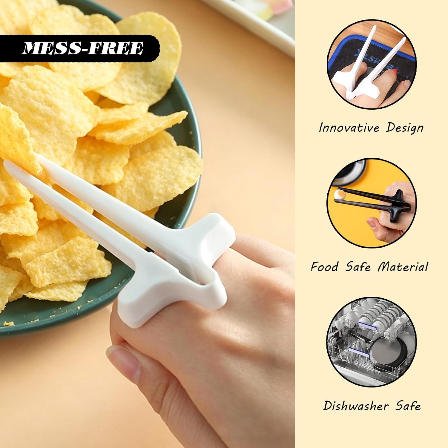 Special Finger Chopsticks, 4PCS Snack Chopsticks image 4