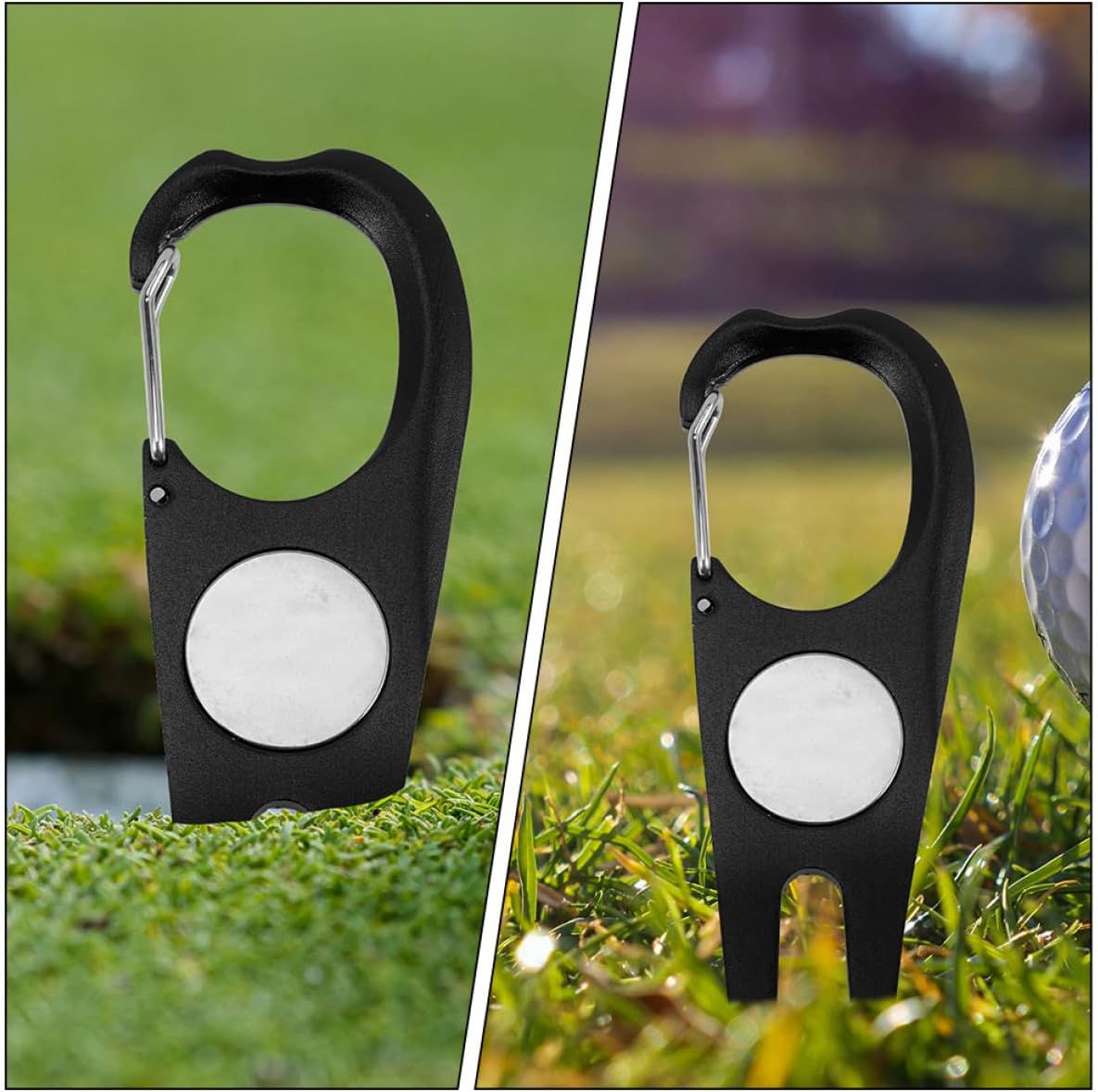 Golf Divot Fork and Professional Ball Marker Portable Golf Divot Repair Tool with Black Grass Fixer for On-Course Golfing Maintenance