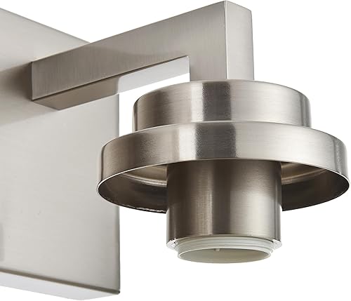 Miniatura 4 de MELUCEE Modernos accesorios de iluminación de tocador de 2 luces de níquel cepillado industrial, aplique de pared con pantalla de vidrio