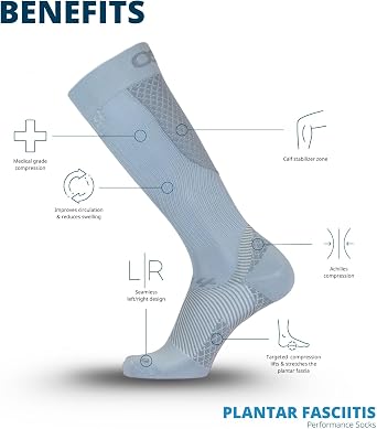 OS1st FS4 Compression Bracing Plantar Fasciitis Socks relives heel pain, improves circulation and overal foot health