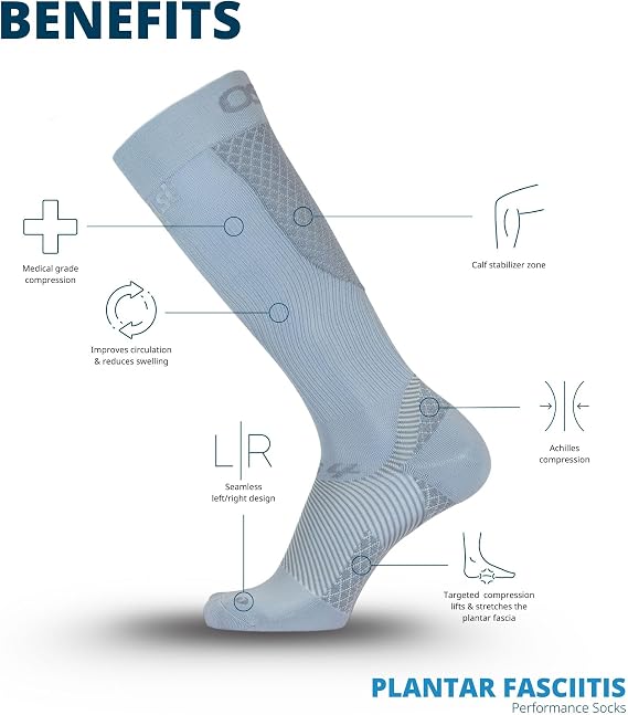 OS1st FS4 Compression Bracing Plantar Fasciitis Socks relives heel pain, improves circulation and overal foot health