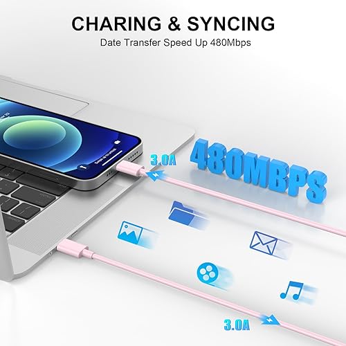 Vista 32 de Cargador rápido para iPhone 11, 12, 13, 14, [certificado MFi], paquete de 2 cargadores de iPhone de 20 W, bloque rápido con cable USB-C a Lightning