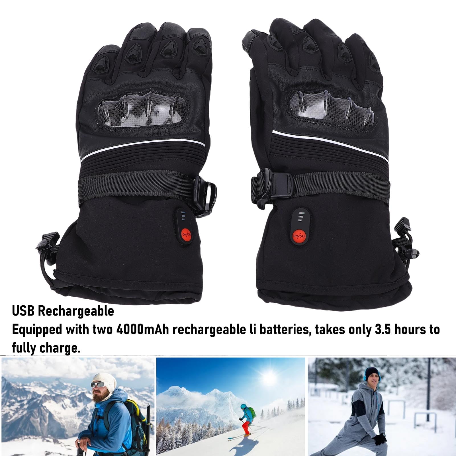 Riscaldati USB Ricaricabili per Uomo e Donna – Scaldamani Elettrici con Doppia Batteria per Ciclismo, Sci, Snowboard Ed Escursionismo