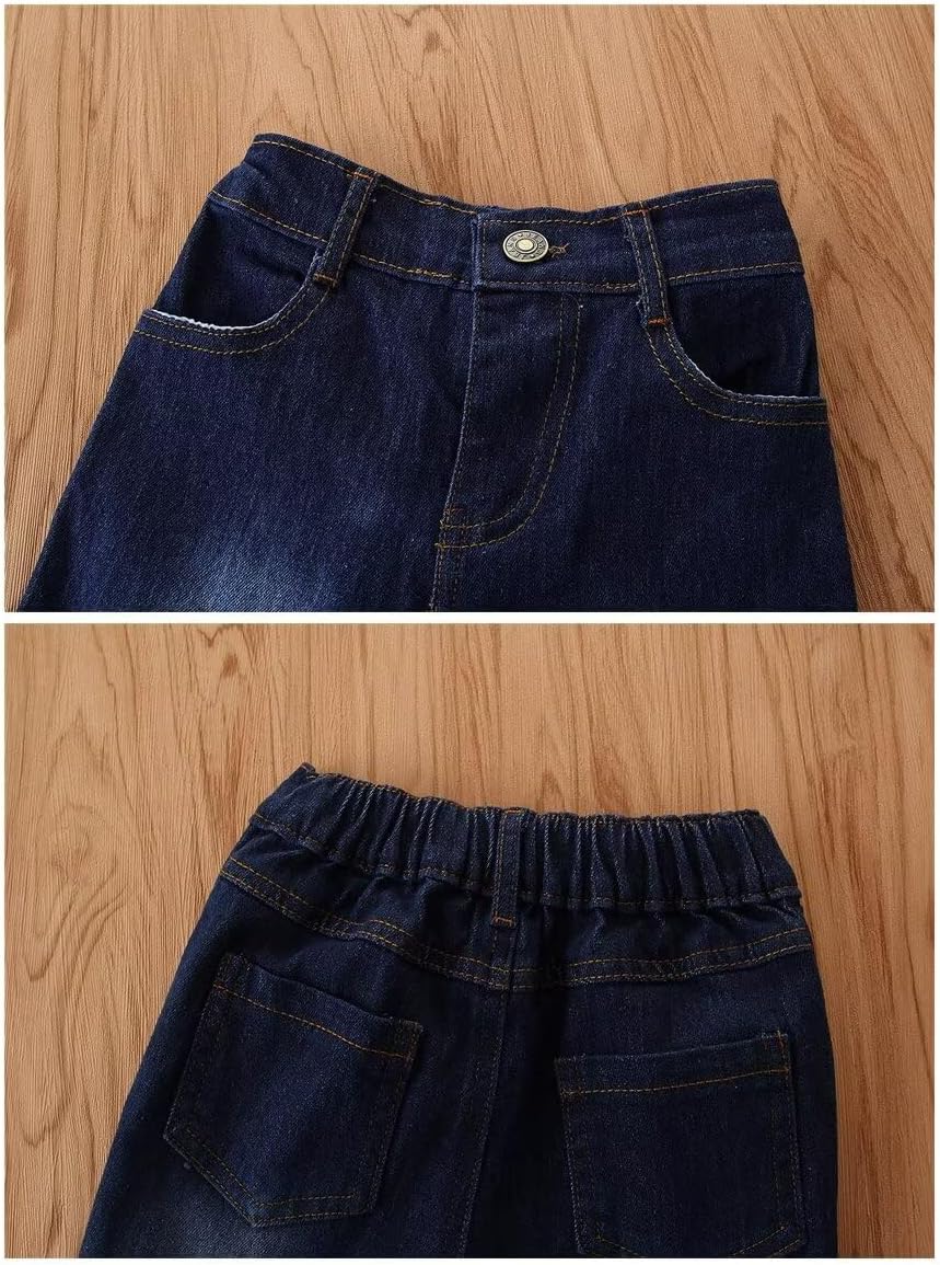 Toddler Girl Bell Bottom Jeans Baby Girls Bell-Bottoms Ruffle Trousers Flare Pants