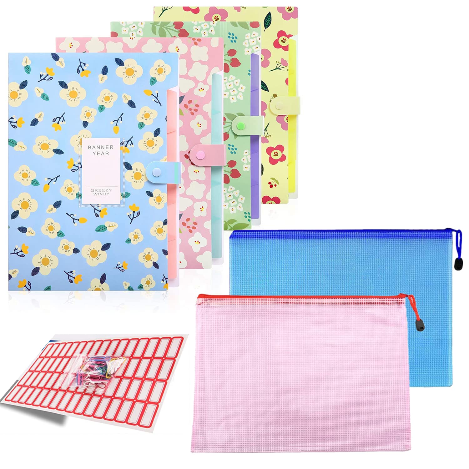 Buy Letter Size A4 Paper Floral Accordion Document Organizer Expanding