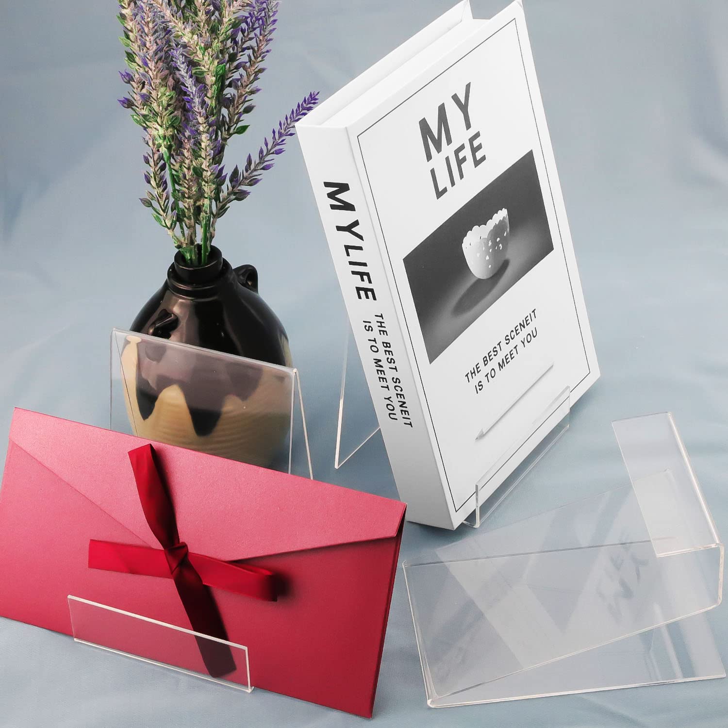 2 Supporti Per Libri In Acrilico Trasparente, Dimensioni 11x14,5 Cm - Espositori Per Foto, Tablet, Spartiti, Riviste E CD