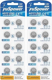 386 LR43 SR43SW AG12 1.5V Alkaline Watch Battery for Thermometer (20 Count (Pack of 1))