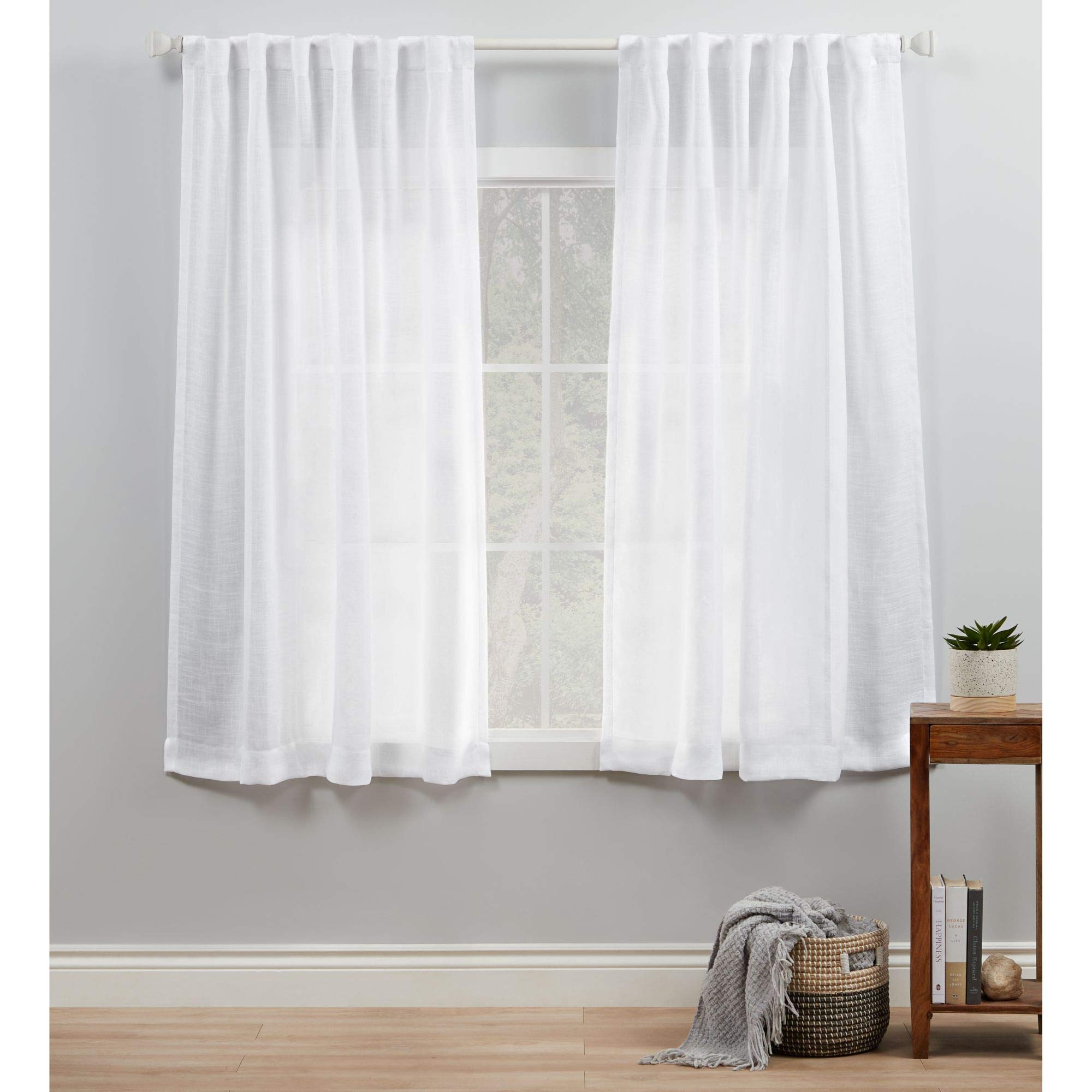Amazon.com: Exclusive Home Curtains Bella Sheer Hidden Tab Top