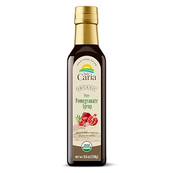 Little Caria Organic Pomegranate Molasses - USDA Organic, Mediterranean Superfood, No Added Sugar, No Additives, 11.6 oz