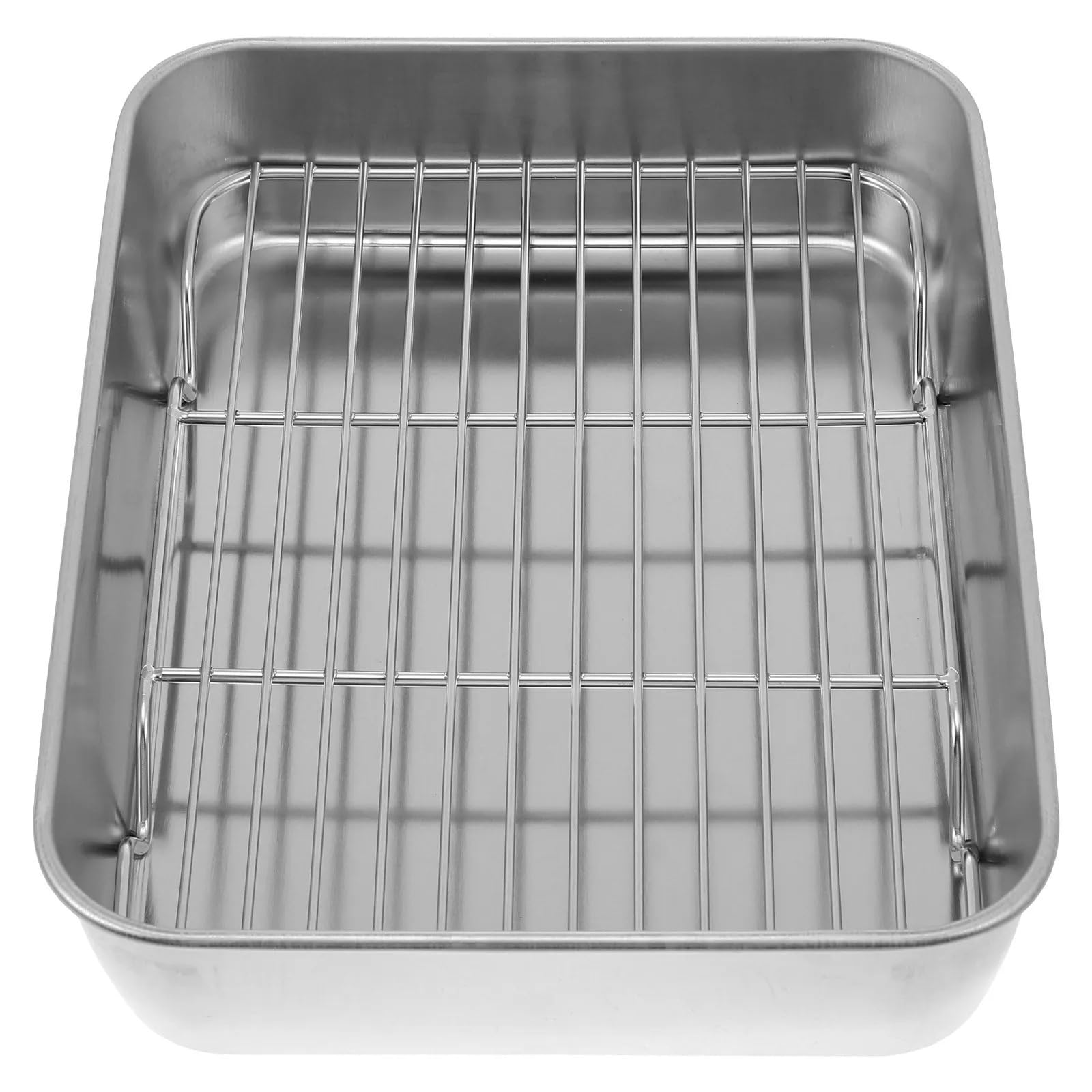 Plaque de cuisson au four en acier inoxydable avec grande grille à rôtir
