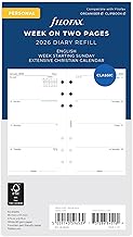 Filofax Personal week on two pages English Sunday start 2026 diary 26-68419