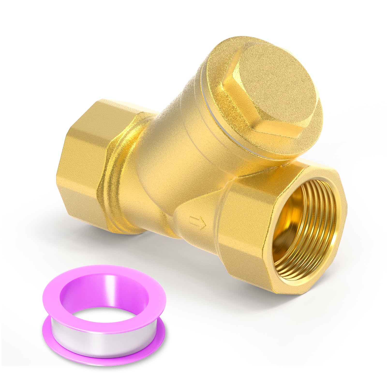 1 Stück Messing Y Sieb Mesh Filterventil, 1-1/4" BSP DN32 Innengewinde Anschlussventil für Wasser-Öl-Trennung