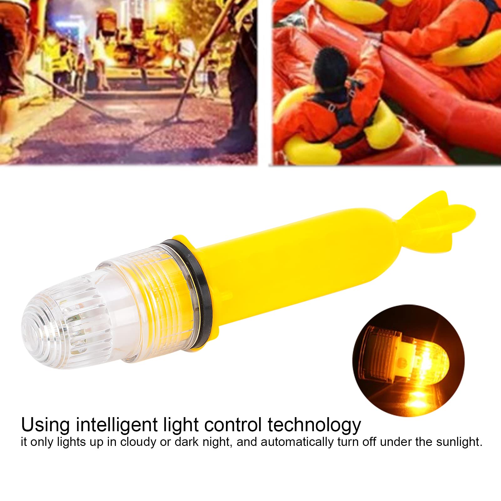 Tiiyee Faro di Sicurezza, Avviso Pericolo Emergenza Barra Illuminazione Lampeggiante Kit di Segnale Elettronico Soccorso Visivo Esca Lampada Strumenti per Pesci Sostituzione Diretta (Giallo)