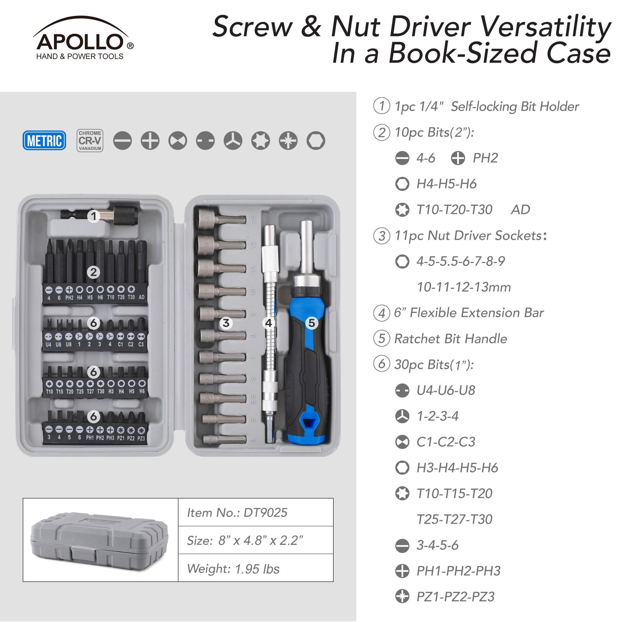 Apollo 54-Piece Screwdriver & Nut Driver Set -5