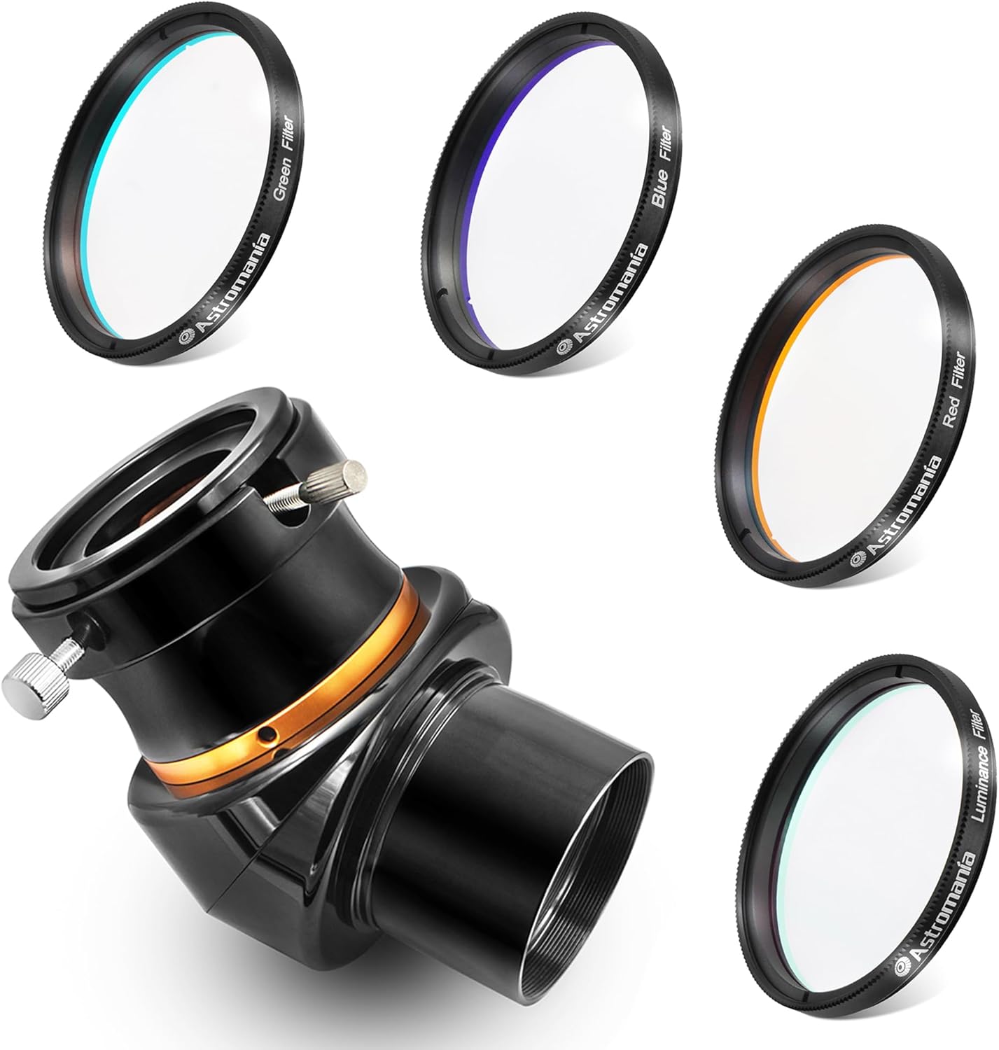Astromania Deluxe Telescope LRGB 2 Inch Filter Set - Bundle with - 2 inch Diagonal 45-Degree