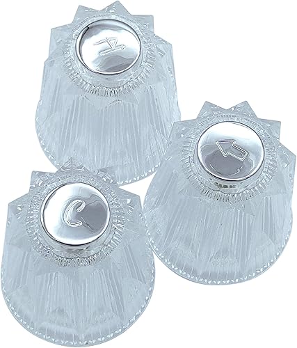 3 manijas de repuesto Windsor para bañera y ducha para sistemas Price Pfister, brocha de 12 puntos, juego de 3 piezas de acrílico transparente,