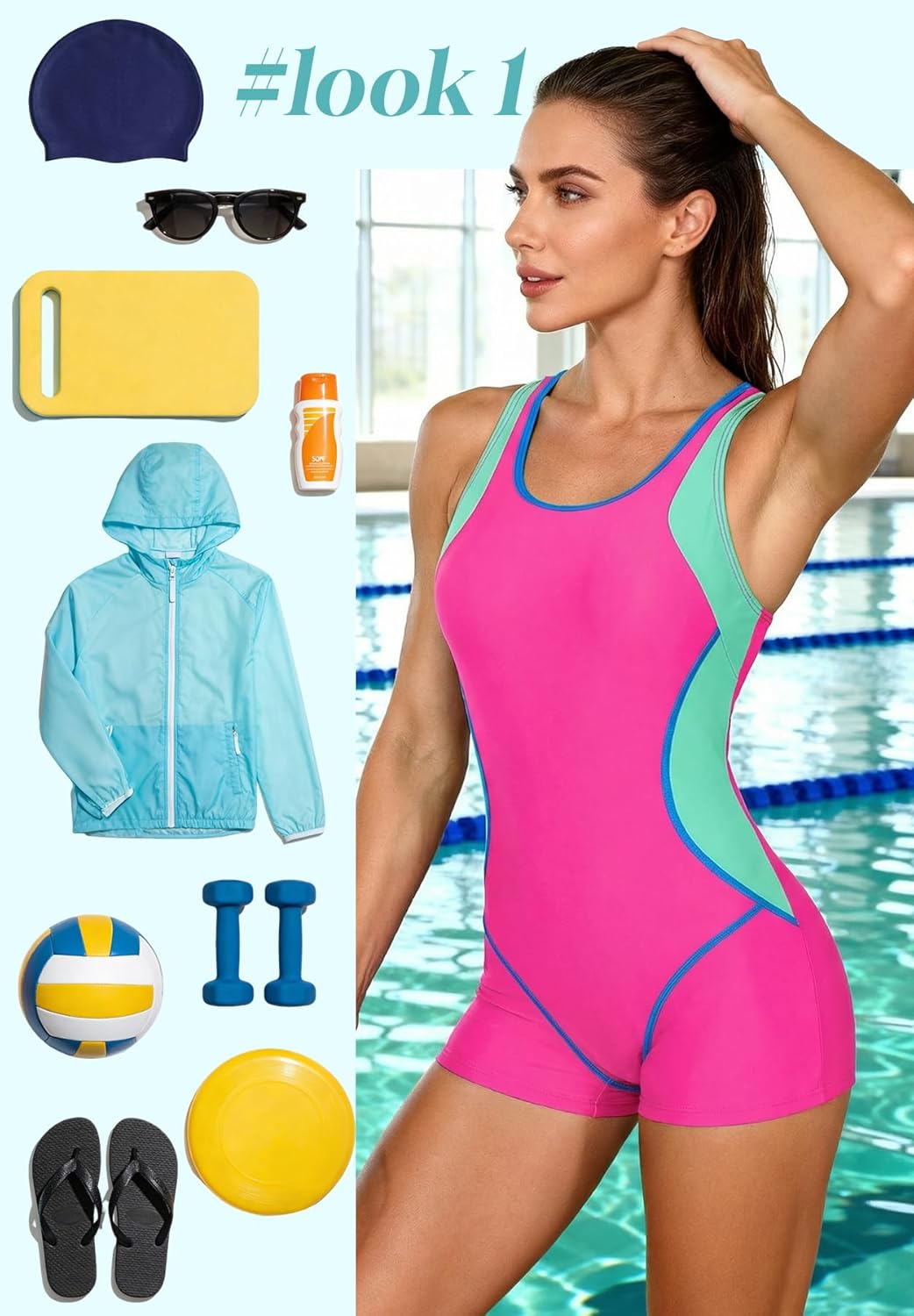 Zando Women's One Piece Boyleg Swimsuits Full Coverage Athletic Bathing Suits Modest Swimwear for Water Aerobics - Image 5