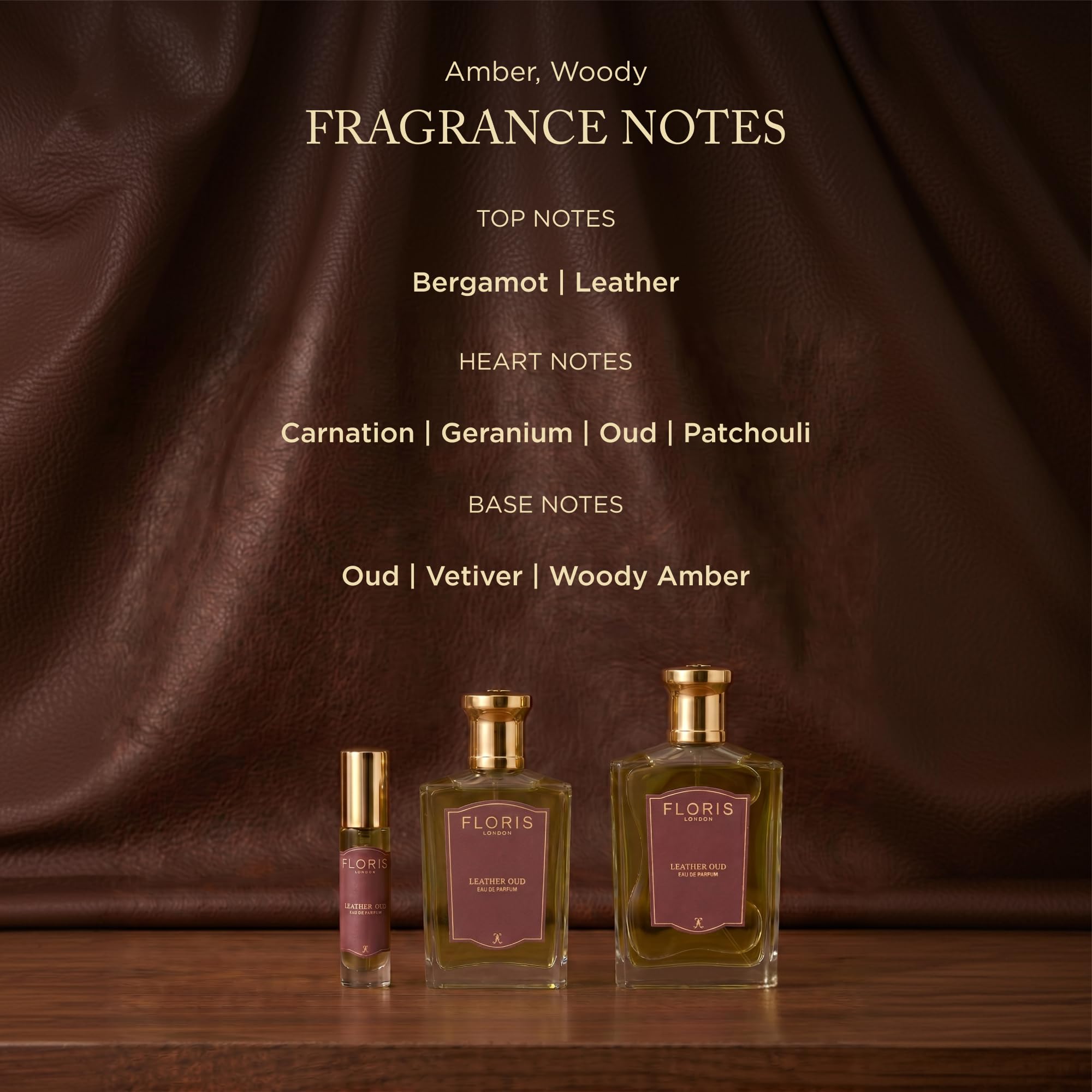 Floris London Leather Oud Eau de Parfum (100ml) | Rich, Earthy