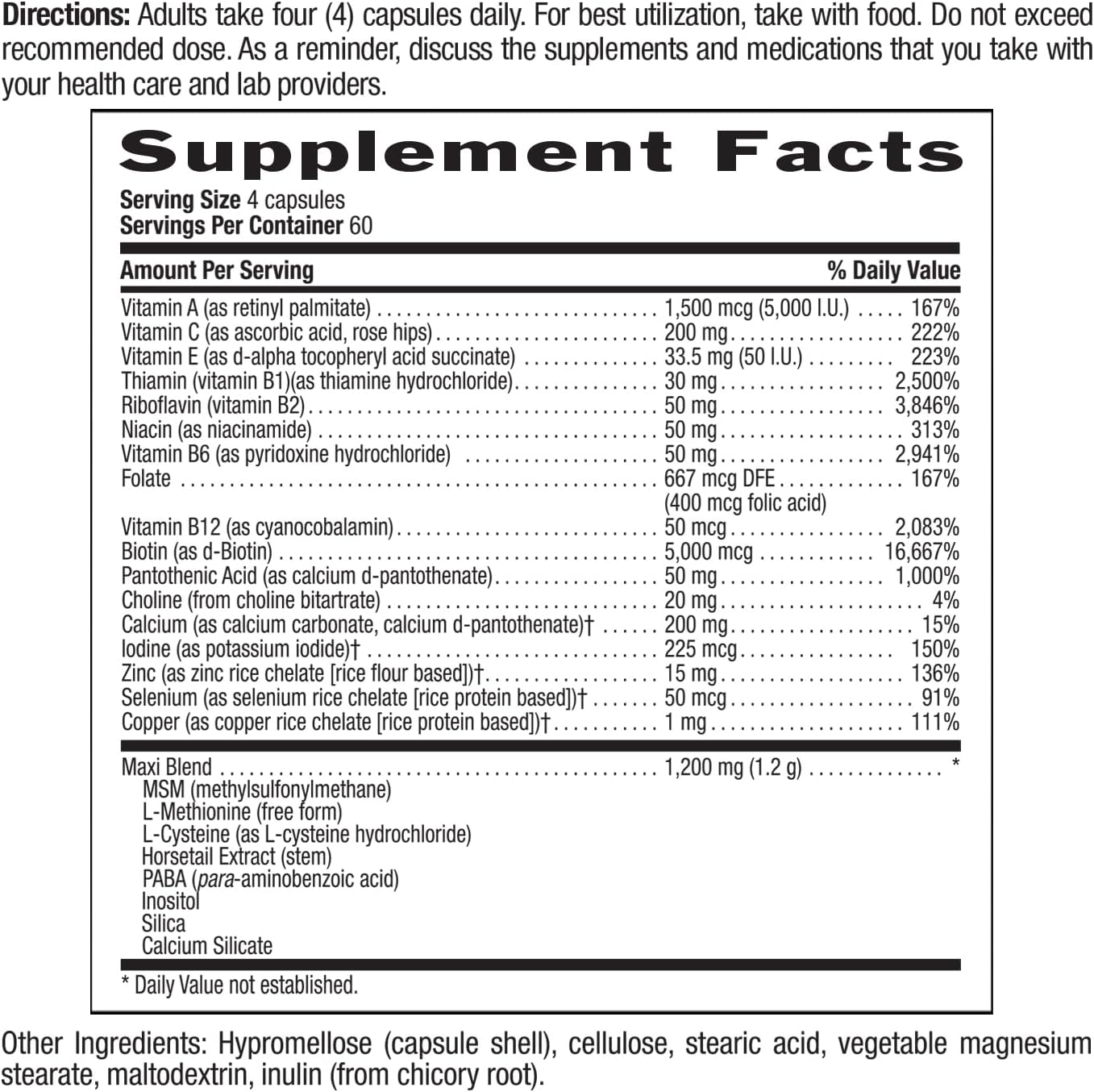 Country Life, Maxi-Hair Plus Biotin, Supports Healthy Hair, Skin and Nails, Daily Supplement, 240 ct - Image 6