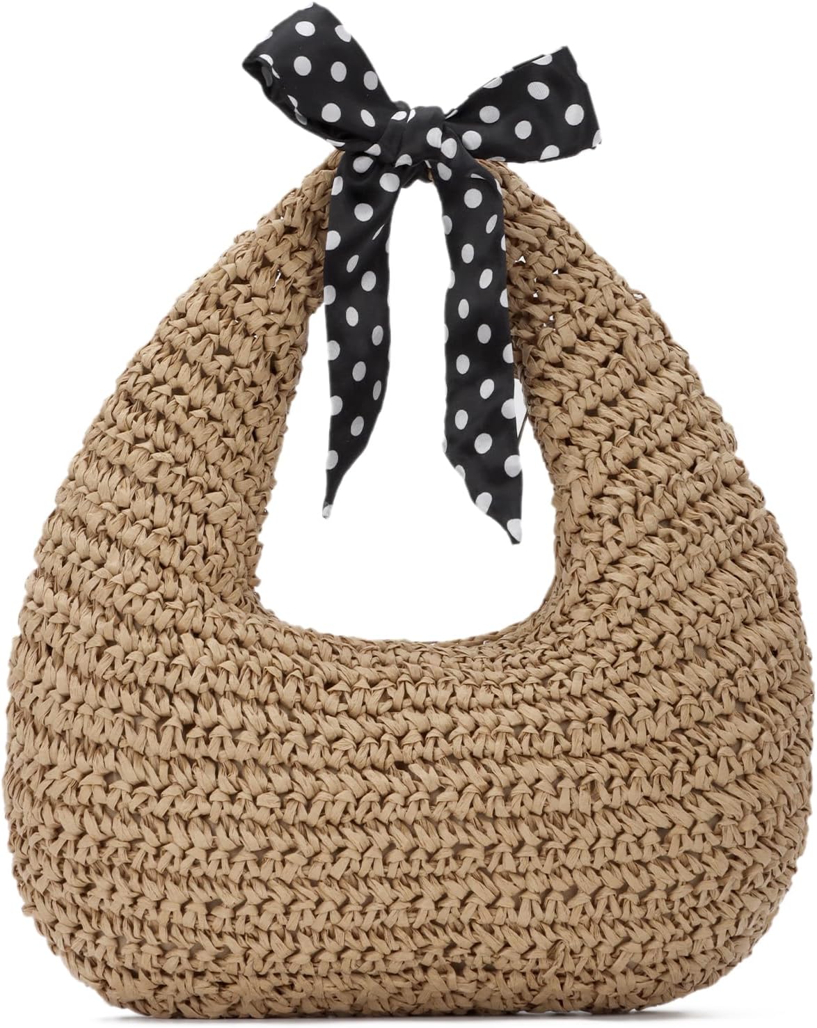 Summer straw hobo handbag slouchy charm, raffia beach style versatile vacation tote