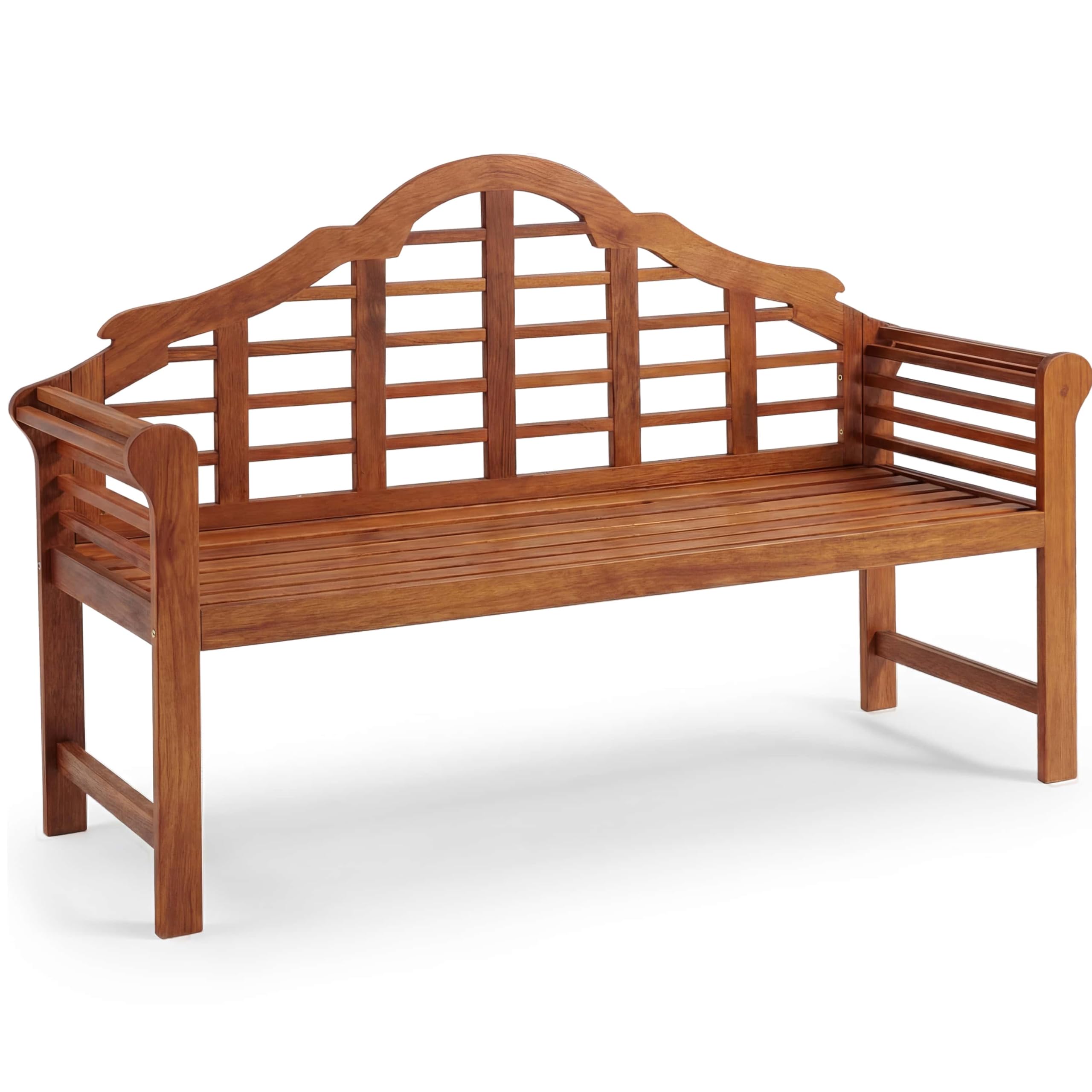 Casaria® Gartenbank Wetterfest Holz FSC®-Zertifiziert 240kg Belastbar 2-Sitzer Armlehne Rückenlehne 135x56cm Garten Balkon Holzbank Eukalyptus Braun