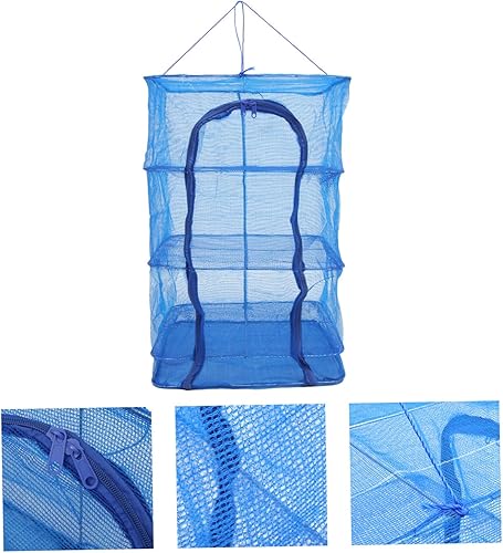 Miniatura 4 de Red de secado plegable para jaula de pescado para alimentos Rejilla de secado de ropa Estante de secado de lavandería plegable Frutas Verduras Jaula
