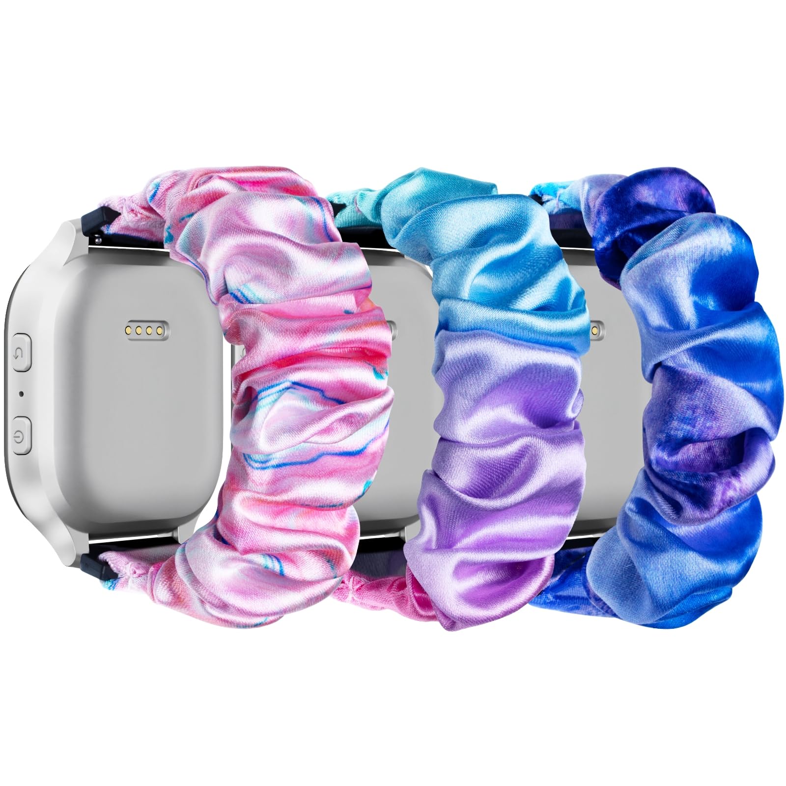 ZOOROO 3 Pack Scrunchie Bands Compatible with Gizmo Watch 3 2 1, Gabb Watch 3e 3 2 1 and SyncUP Watch 2 1, Solo Loop Cute Soft Elastic Replacement