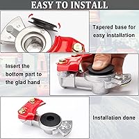 Vista 5 de KOOTANS Gladhand universal con sellos de mano Glad, Manos alegres de emergencia para semirremolques, remolques, manguera de aire, servicio