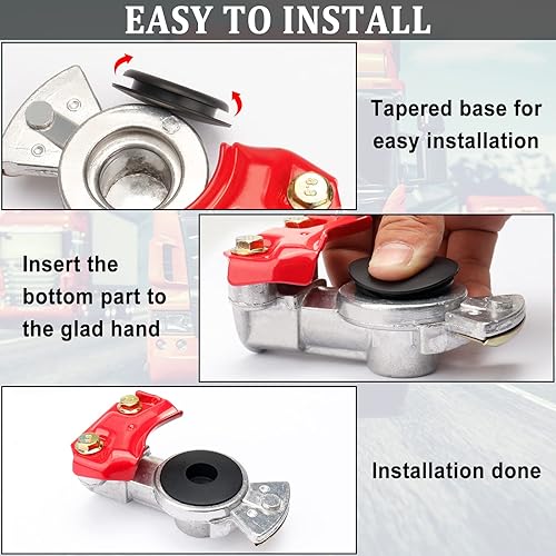 Miniatura 5 de KOOTANS Gladhand universal con sellos de mano Glad, Manos alegres de emergencia para semirremolques, remolques, manguera de aire, servicio de