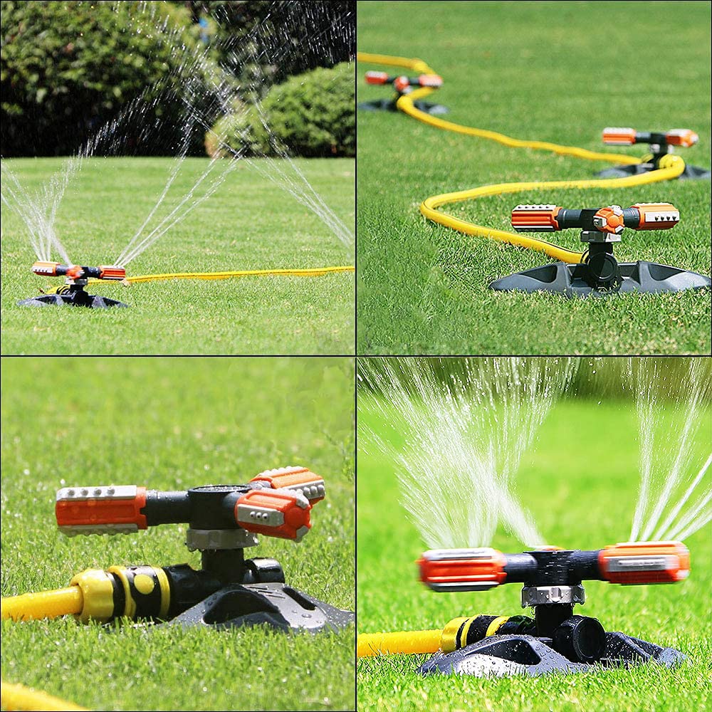 Arroseur de Jardin, Arrosage Automatique Arroseur, Arroseur de Pelouse Automatique Rotatif 360°, 3 Bras Arrosage Irrigation, Système d'Irrigation d’Arrosage, pour Gazon Jardin Pelouse