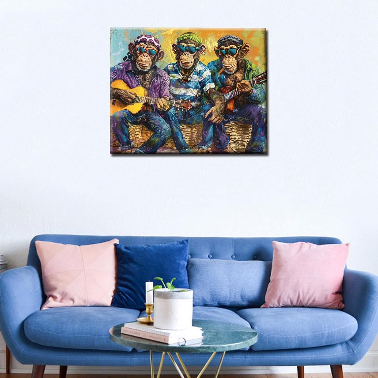 Sunglasses Animal Paint by Numbers Adult,Wearing Jeans Baske Paint by Numbers Colorful Canvas Painting Pigment in Gift Box Graffiti Perfect for Gift Home Wall Decor Framed 16''W x 20''H