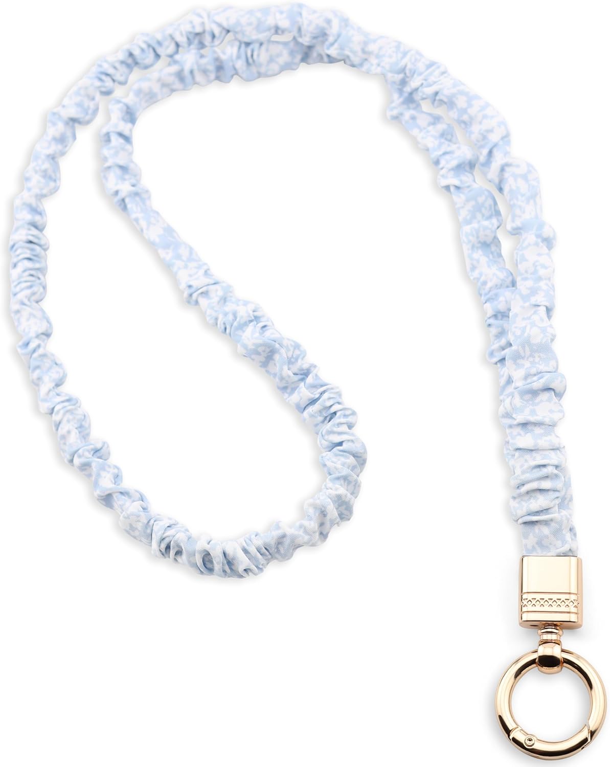 Teacher Scrunchie Lanyard for ID Badge, Thin Stretchy Elastic Neck Keychain, Cute Hands Free Accessory for School