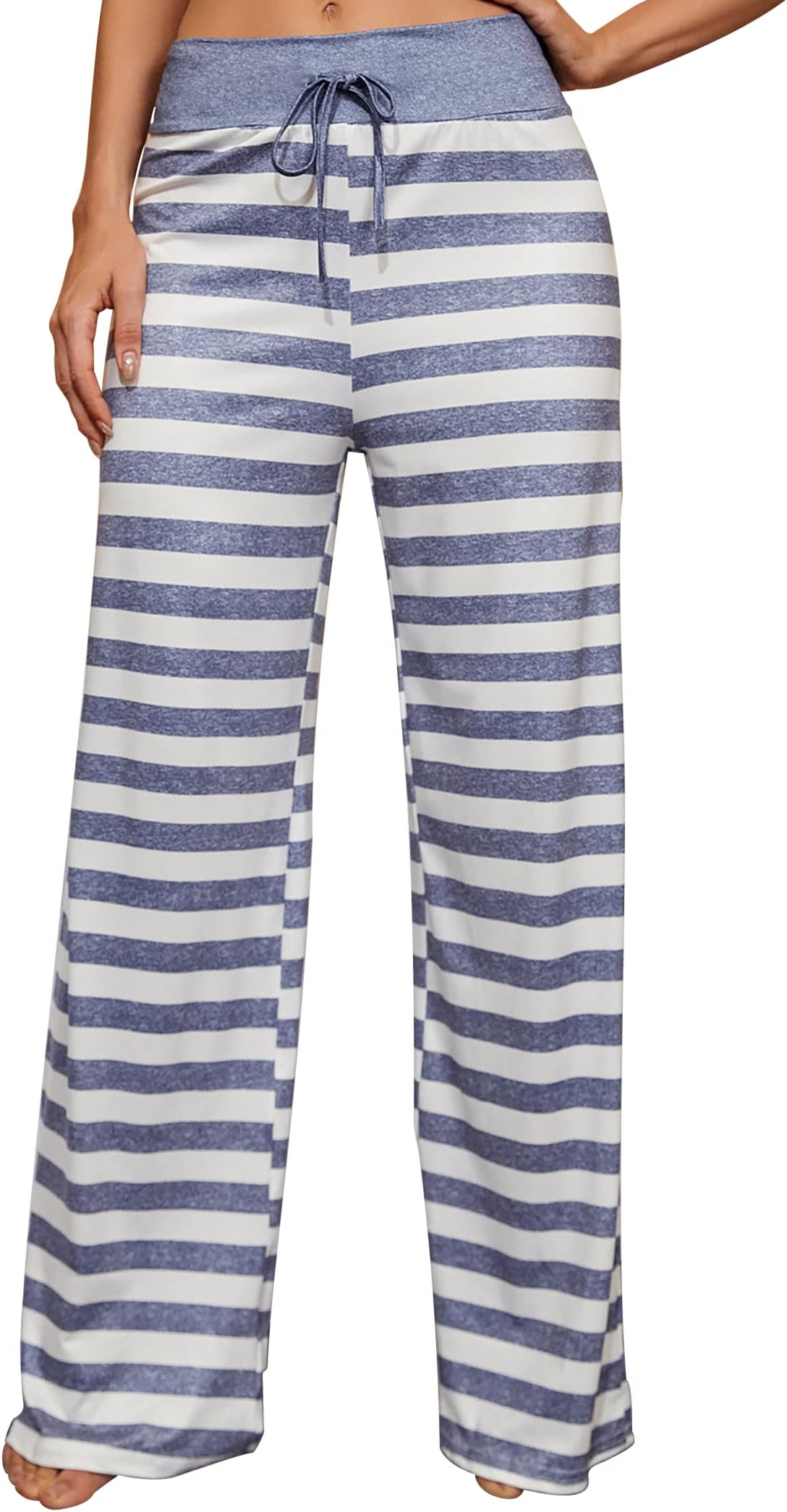X-Image Women's Comfy Pajamas Drawstring Stretch Floral Print Long Wide Leg Lounge Pants